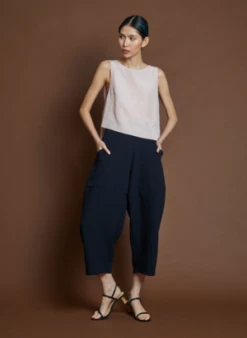KAAREMCachuabi Tomato Tapered Billow Pocket Pant - Black Blue -Drape Hut Sales Store KAAREM Cachuabi Tomato Tapered Billow Pocket Pant Black Blue 20231007075915