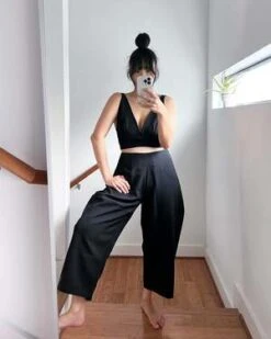 KAAREMCachuabi Tomato Tapered Billow Pocket Pant - Black Blue -Drape Hut Sales Store KAAREM Cachuabi Tomato Tapered Billow Pocket Pant Black Blue 20231007075932