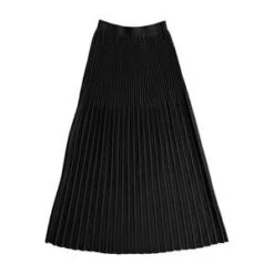 Ali GoldenKnit Pleated Midi Skirt- Black