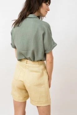 Jungle FolkLINEN SHORTS - MOON STRAW -Drape Hut Sales Store LINEN SHORTS MOON STRAW 20210609131105 1