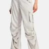Ser.o.yaLai Satin Cargo Pant - Silver -Drape Hut Sales Store Lai Satin Cargo Pant Silver 20230904073134