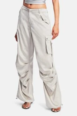Ser.o.yaLai Satin Cargo Pant - Silver
