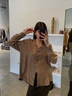 LUCY PARISLatte Maggie Button Down - Brown -Drape Hut Sales Store Latte Maggie Button Down 20231008225557 1