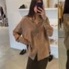 LUCY PARISLatte Maggie Button Down - Brown -Drape Hut Sales Store Latte Maggie Button Down 20231008225557