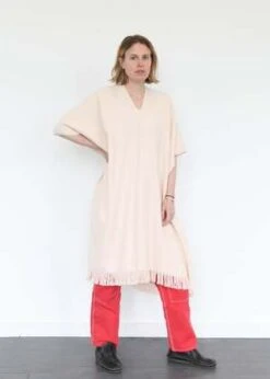 Lauren ManoogianHandwoven Tela Caftan - Petal/Natural -Drape Hut Sales Store Lauren Manoogian Handwoven Tela Caftan Petal Natural 20230406005940