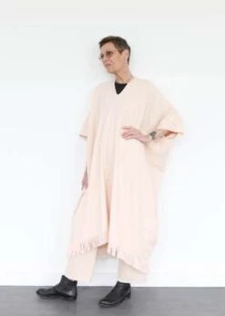 Lauren ManoogianHandwoven Tela Caftan - Petal/Natural -Drape Hut Sales Store Lauren Manoogian Handwoven Tela Caftan Petal Natural 20230406005959
