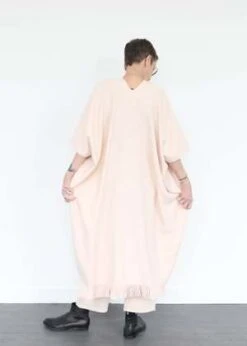 Lauren ManoogianHandwoven Tela Caftan - Petal/Natural -Drape Hut Sales Store Lauren Manoogian Handwoven Tela Caftan Petal Natural 20230406010002