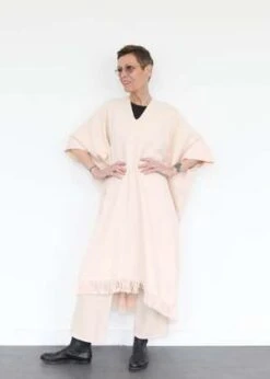 Lauren ManoogianHandwoven Tela Caftan - Petal/Natural -Drape Hut Sales Store Lauren Manoogian Handwoven Tela Caftan Petal Natural 20230406010003