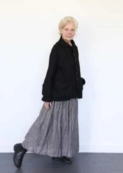 ICHI ANTIQUITESLinen Dobby Skirt - Black -Drape Hut Sales Store Linen Dobby Skirt Black 20231012182518 2