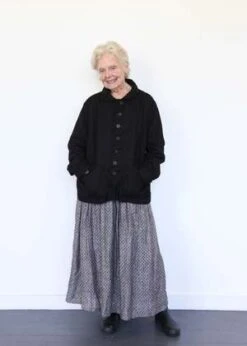 ICHI ANTIQUITESLinen Dobby Skirt - Black