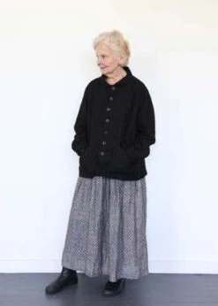 ICHI ANTIQUITESLinen Dobby Skirt - Black -Drape Hut Sales Store Linen Dobby Skirt Black 20231012182521 2