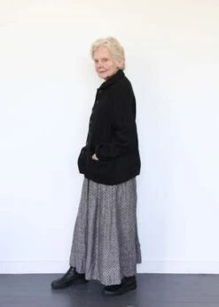ICHI ANTIQUITESLinen Dobby Skirt - Black -Drape Hut Sales Store Linen Dobby Skirt Black 20231012182522 2