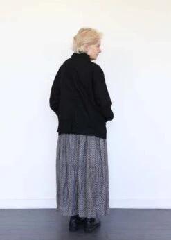 ICHI ANTIQUITESLinen Dobby Skirt - Black -Drape Hut Sales Store Linen Dobby Skirt Black 20231012182523 1