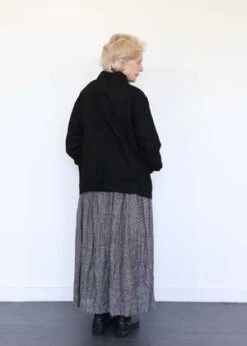 ICHI ANTIQUITESLinen Dobby Skirt - Black -Drape Hut Sales Store Linen Dobby Skirt Black 20231012182523 2
