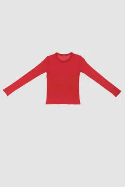 BaserangeLong Sleeve Lyocell Tee - Dio Red -Drape Hut Sales Store Long sleeve Lyocell Tee Dio Red 20231012174835 1