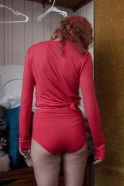 BaserangeLong Sleeve Lyocell Tee - Dio Red -Drape Hut Sales Store Long sleeve Lyocell Tee Dio Red 20231012174835