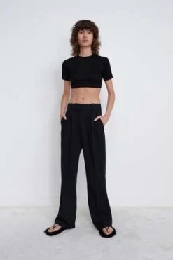 LouLou StudioTabira Wide Leg Pant - Black -Drape Hut Sales Store LouLou Studio Tabira Wide Leg Pant Black 20230104154258 2