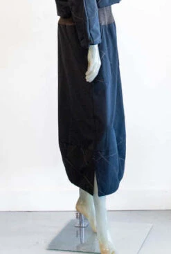 LuukaaMidi Skirt With Knit Waistline - Black -Drape Hut Sales Store Luukaa Black Midi Skirt with Knit Waistline 20231005070720 1