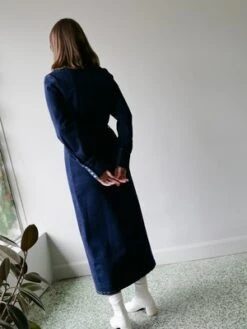 Maison MargielaDENIM MIDI DRESS - INDIGO -Drape Hut Sales Store MM6 DENIM MIDI DRESS IN INDIGO 20231019050511 1