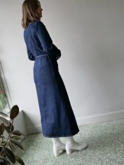 Maison MargielaDENIM MIDI DRESS - INDIGO -Drape Hut Sales Store MM6 DENIM MIDI DRESS IN INDIGO 20231019050511 2