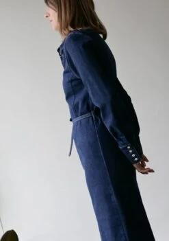 Maison MargielaDENIM MIDI DRESS - INDIGO -Drape Hut Sales Store MM6 DENIM MIDI DRESS IN INDIGO 20231019050511