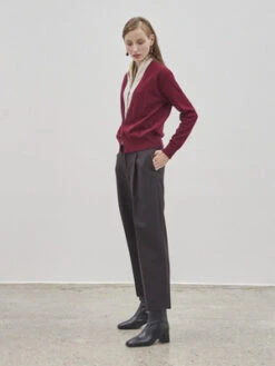 Maison De InesTwill Wool Slacks - Deep Brown -Drape Hut Sales Store Maison De Ines Twill Wool Slacks Deep Brown 20231013165053