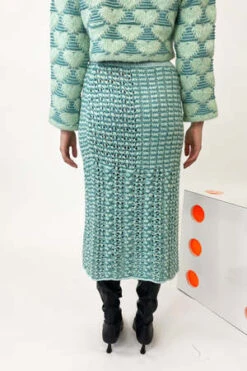 Marco RambaldiBraided Knitted Skirt - Green -Drape Hut Sales Store Marco Rambaldi Braided Knitted Skirt Green 20221210032449 2