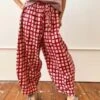 Happy French Ganghappyfrenchgang Marius Pant - Madder/Pink Check -Drape Hut Sales Store Marius Pant Madder and Pink Check Uni size S XL 20231028001705