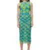 Simon MillerMesh Cielo Dress - Suburban Blue/Valley Green Dot Print -Drape Hut Sales Store Mesh Cielo Dress in Suburban Blue Valley Green Dot Print 20231025223742