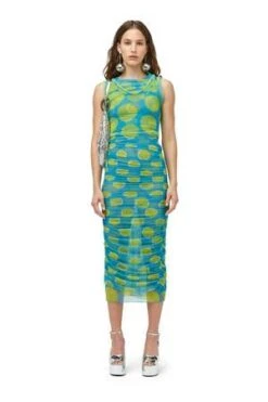 Simon MillerMesh Cielo Dress - Suburban Blue/Valley Green Dot Print