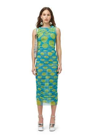 Simon MillerMesh Cielo Dress - Suburban Blue/Valley Green Dot Print 3 Simon MillerMesh Cielo Dress - Suburban Blue/Valley Green Dot Print