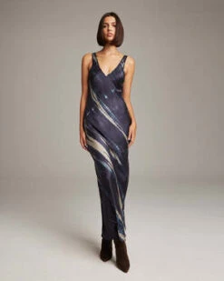 VOZDouble V Tie Dye Dress - Midnight Tie Dye