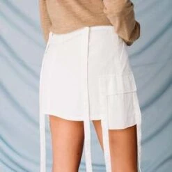 Misc EtcCargo Strap Mini Skirt - White -Drape Hut Sales Store Misc Etc Cargo Strap Mini Skirt White 20231004084212