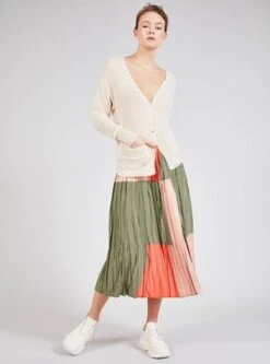 CotélacMulticolored Pleated Skirt - FANTAISIES