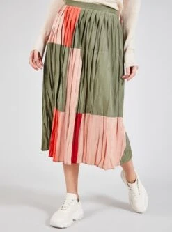 CotélacMulticolored Pleated Skirt - FANTAISIES -Drape Hut Sales Store Multicolored pleated skirt FANTAISIES 20210825200954 1