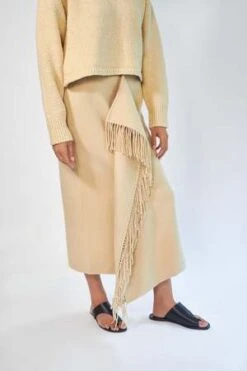 NanushkaLiza Draped Skirt - Creme -Drape Hut Sales Store Nanushka Liza draped skirt creme 20220915183218 1
