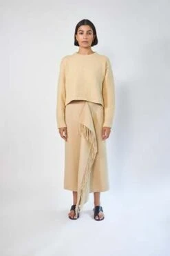 NanushkaLiza Draped Skirt - Creme -Drape Hut Sales Store Nanushka Liza draped skirt creme 20220915183218