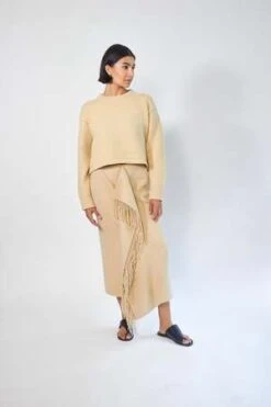 NanushkaLiza Draped Skirt - Creme -Drape Hut Sales Store Nanushka Liza draped skirt creme 20220915183220