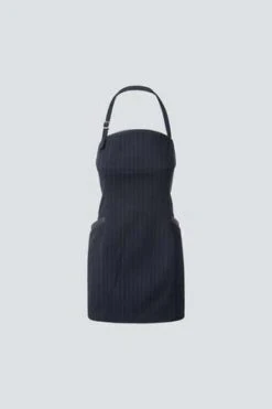 DRAEWool Blend Strap Dress - Navy Stripe -Drape Hut Sales Store Navy Stripe Wool Blend Strap Dress 20231017151814