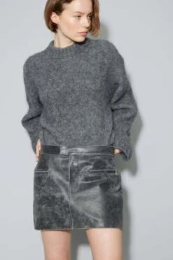 Oval SquareWorn Leather Mini