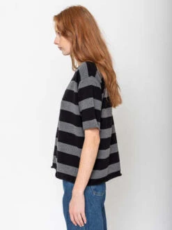 MJWatsonEvam Eva Oversized Tee Pullover - Multi -Drape Hut Sales Store Oversized Tee Pullover Black Grey Stripes 20231024033740 2