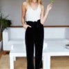 Emerson FrySilk Velvet Paris Pant - Black -Drape Hut Sales Store Paris Pant in Black Silk Velvet 20221019163731