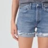 AGOLDEParker Long Denim Short With Cuff - Heatwave