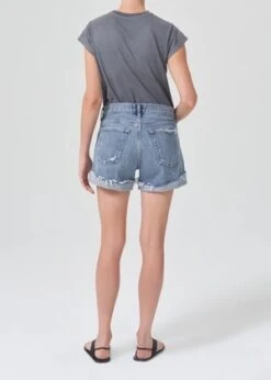 AGOLDEParker Long Denim Short With Cuff - Heatwave -Drape Hut Sales Store Parker Long Denim Short with Cuff in Heatwave 20230329014659