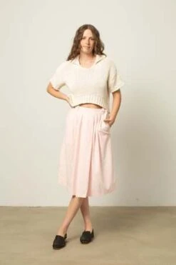 Preservation VintageStripe Skirt - Multi -Drape Hut Sales Store Pink White Stripe Skirt 20230621171738 1
