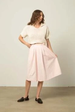 Preservation VintageStripe Skirt - Multi -Drape Hut Sales Store Pink White Stripe Skirt 20230621171739 1