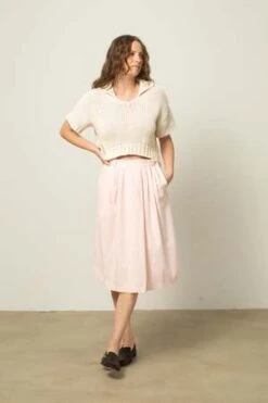 Preservation VintageStripe Skirt - Multi -Drape Hut Sales Store Pink White Stripe Skirt 20230621171739