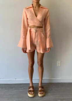 Matthew BruchPleated Short - Peach -Drape Hut Sales Store Pleated Short 20230327224552 1