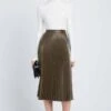 Proenza SchoulerWhite Label Faux Leather Pleated Skirt - Wood -Drape Hut Sales Store Proenza Schouler White Label Faux Leather Pleated Skirt Wood 20230804175540