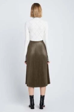 Proenza SchoulerWhite Label Faux Leather Pleated Skirt - Wood -Drape Hut Sales Store Proenza Schouler White Label Faux Leather Pleated Skirt Wood 20230804175541 2
